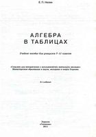 Алгебра в таблицах 7-11 класс Нелин