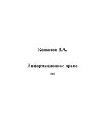 Информационное право Копылов